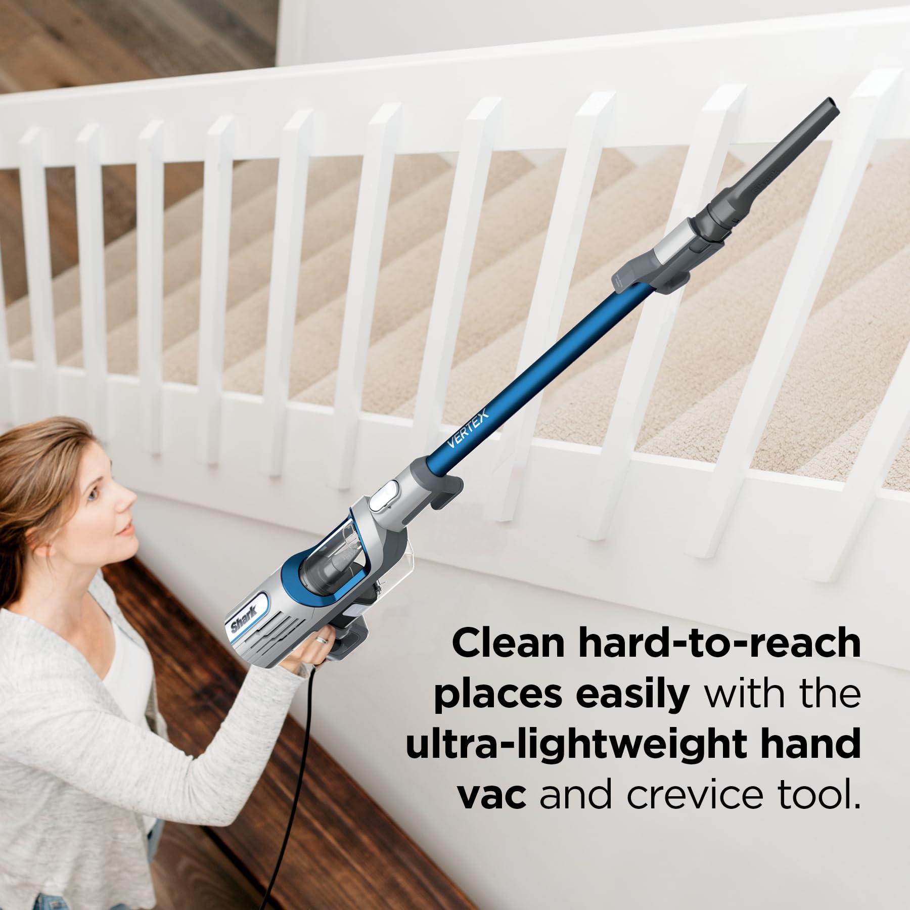 Shark Detect Ultralight Corded Stick Vacuum with Direction Detect and Self-Cleaning Brushroll, Powerful Hair Pickup, Ultra-Lightweight, Crevice & Upholstery Tool Included, Evergreen, HZ752