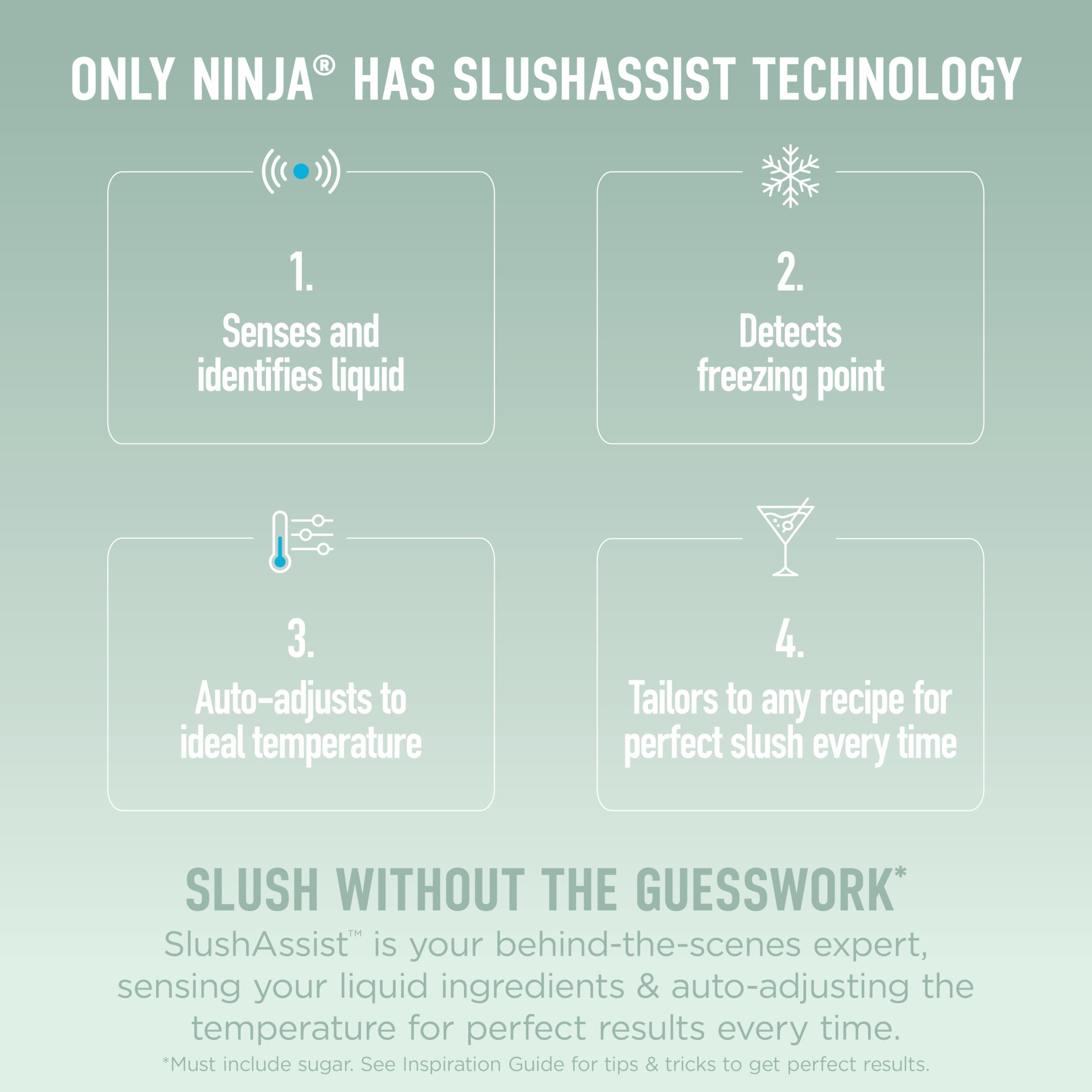 Ninja SLUSHi Frozen Drink & Slushie Machine with RapidChill Technology | 88 oz. Easy Fill Vessel | 5 Preset Programs | Make Margaritas, Frappés, & More | With Dishwasher Safe Parts | Black | FS301