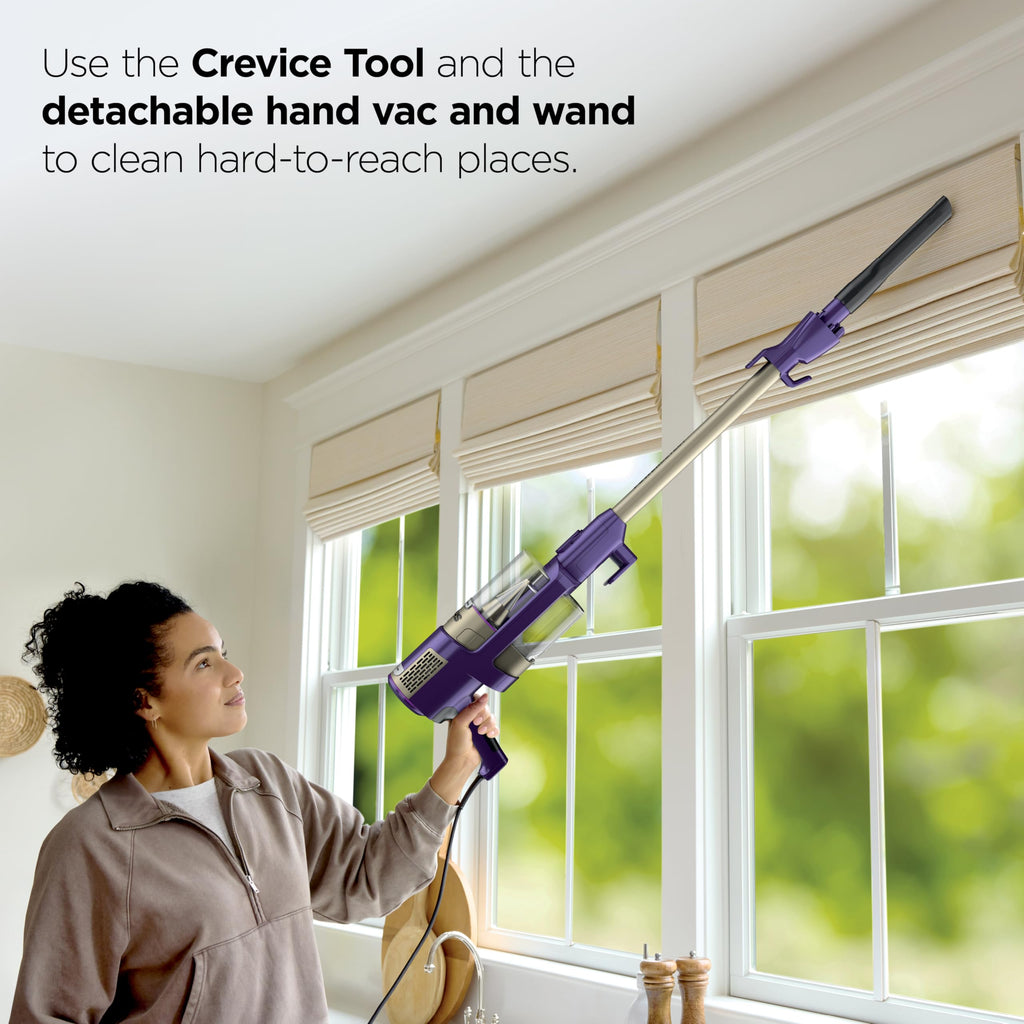 Shark Detect Ultralight Corded Stick Vacuum with Direction Detect and Self-Cleaning Brushroll, Powerful Hair Pickup, Ultra-Lightweight, Crevice & Upholstery Tool Included, Evergreen, HZ752