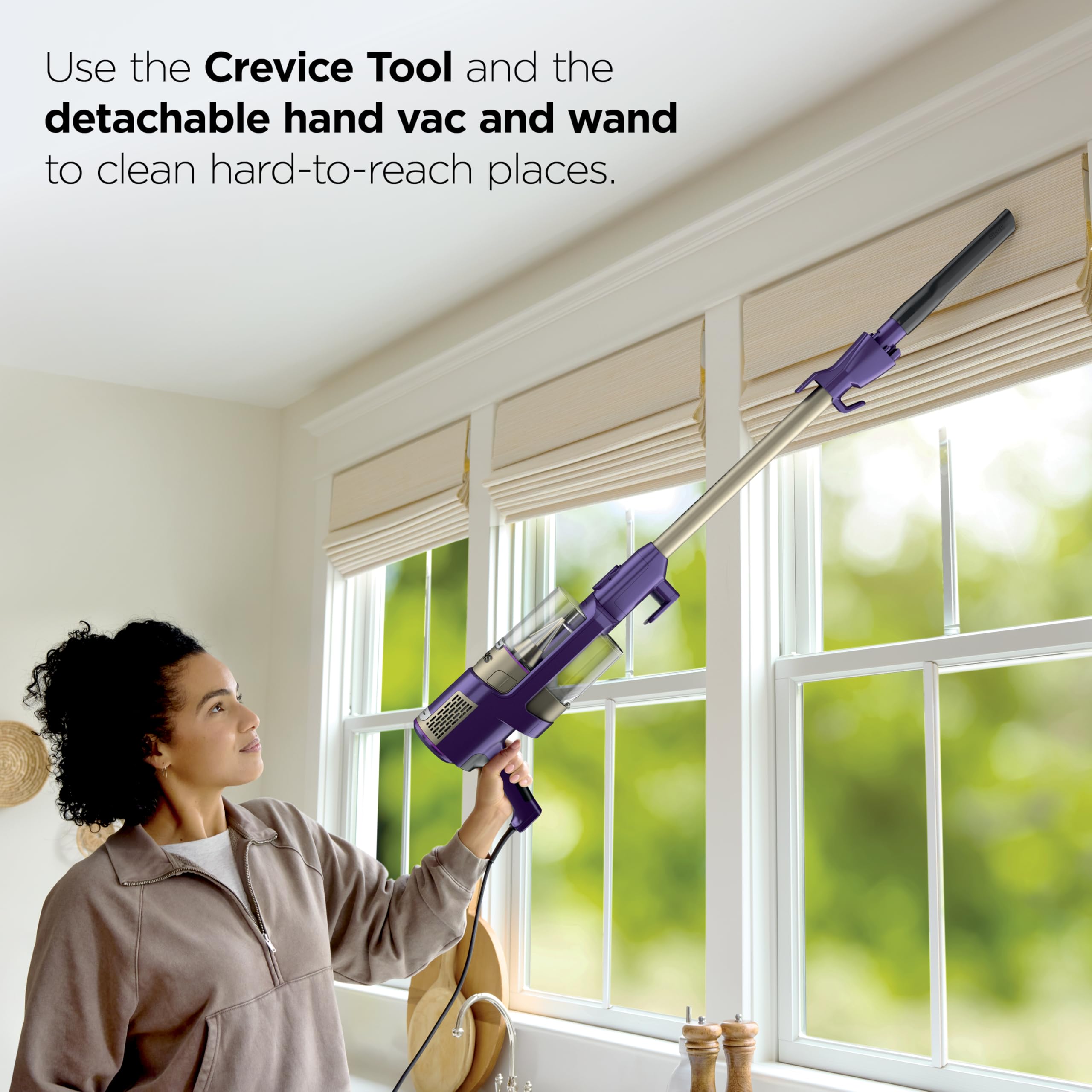 Shark Detect Ultralight Corded Stick Vacuum with Direction Detect and Self-Cleaning Brushroll, Powerful Hair Pickup, Ultra-Lightweight, Crevice & Upholstery Tool Included, Evergreen, HZ752