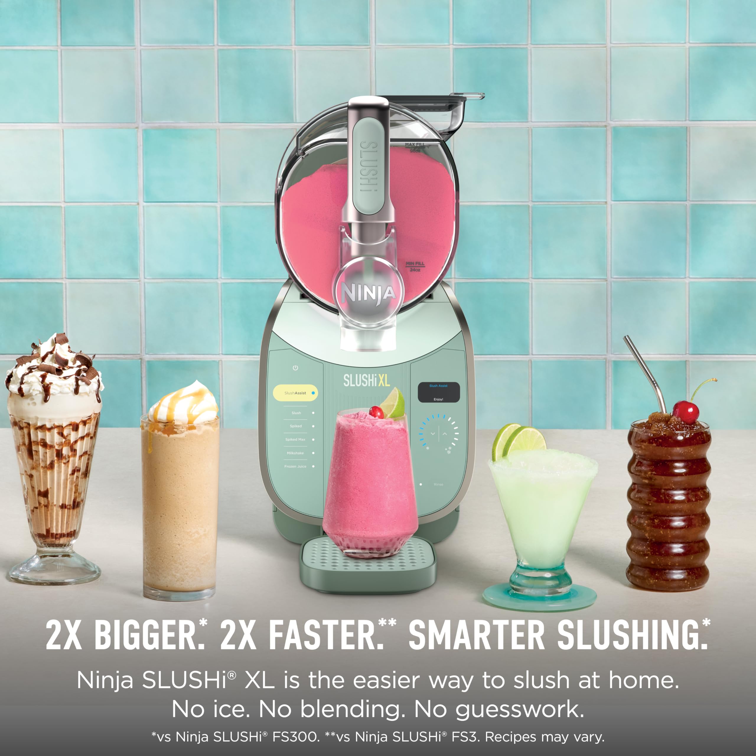 Ninja SLUSHi Frozen Drink & Slushie Machine with RapidChill Technology | 88 oz. Easy Fill Vessel | 5 Preset Programs | Make Margaritas, Frappés, & More | With Dishwasher Safe Parts | Black | FS301