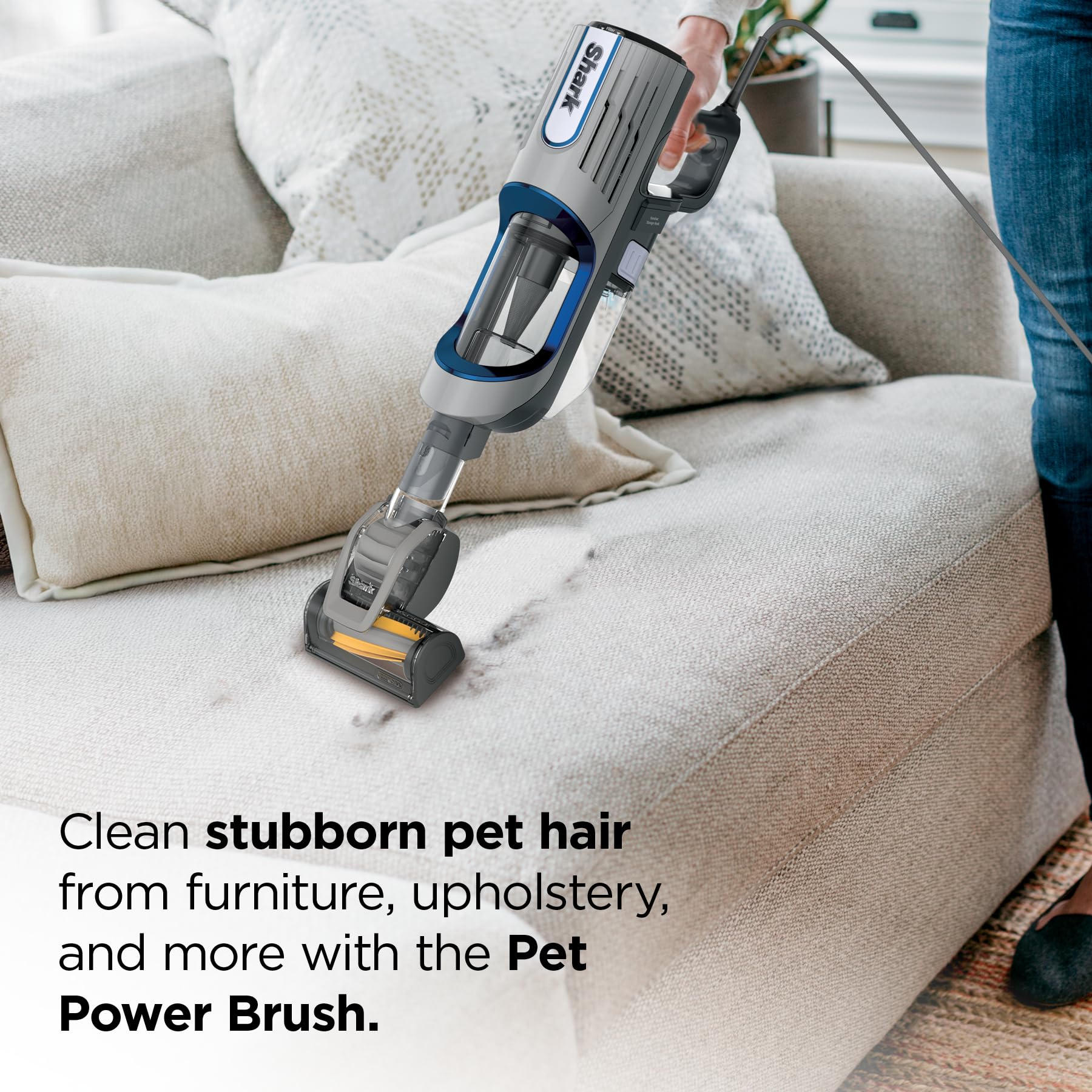 Shark Detect Ultralight Corded Stick Vacuum with Direction Detect and Self-Cleaning Brushroll, Powerful Hair Pickup, Ultra-Lightweight, Crevice & Upholstery Tool Included, Evergreen, HZ752