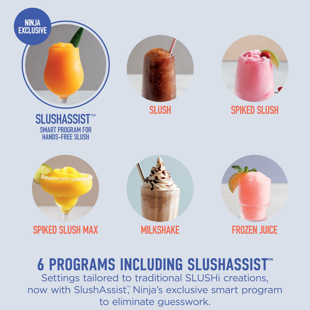 Ninja SLUSHi Frozen Drink & Slushie Machine with RapidChill Technology | 88 oz. Easy Fill Vessel | 5 Preset Programs | Make Margaritas, Frappés, & More | With Dishwasher Safe Parts | Black | FS301