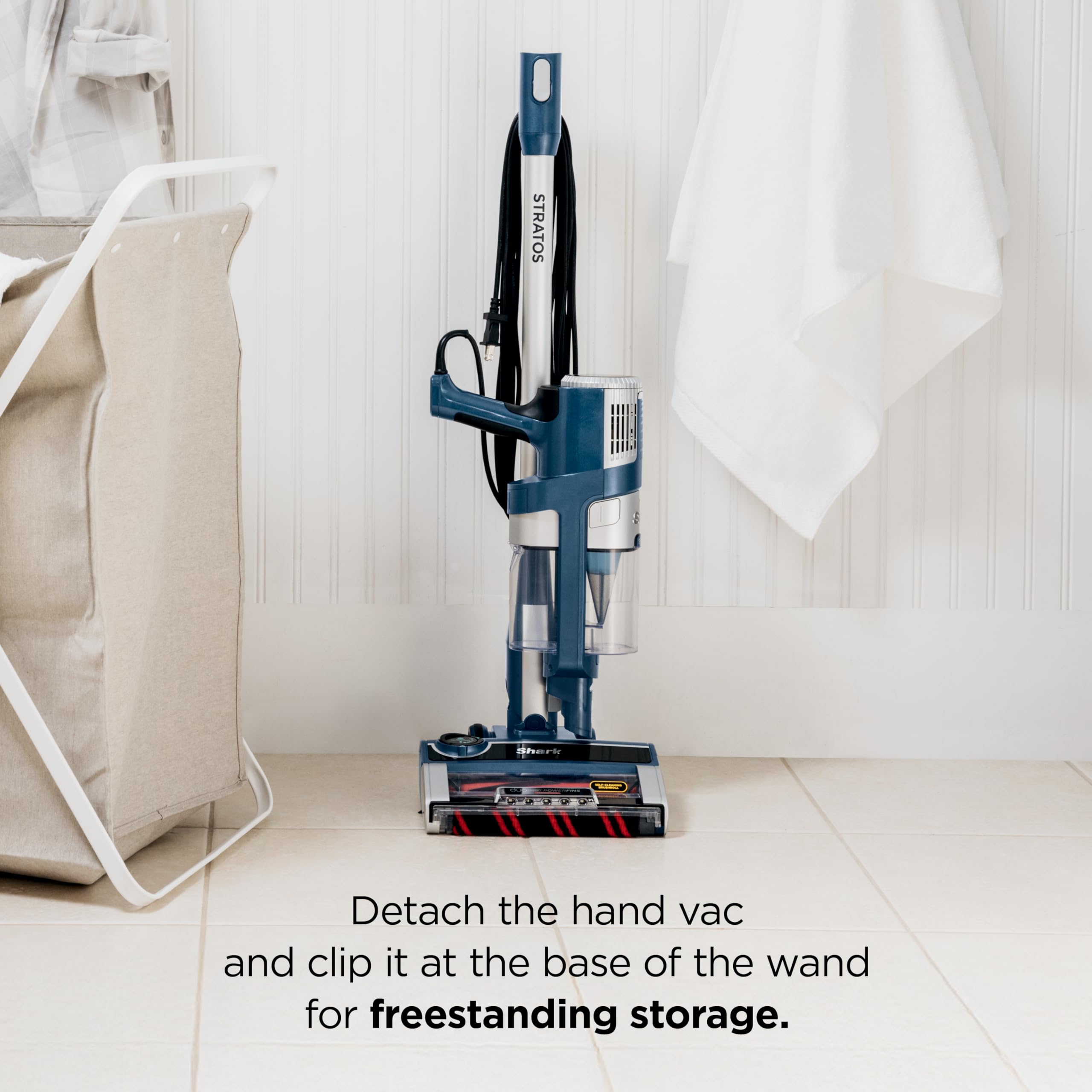 Shark Detect Ultralight Corded Stick Vacuum with Direction Detect and Self-Cleaning Brushroll, Powerful Hair Pickup, Ultra-Lightweight, Crevice & Upholstery Tool Included, Evergreen, HZ752