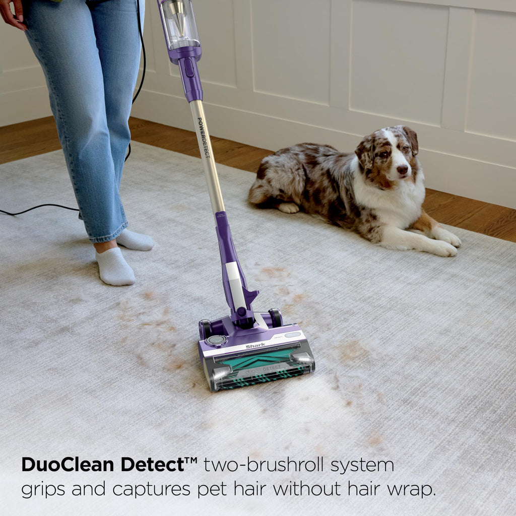 Shark Detect Ultralight Corded Stick Vacuum with Direction Detect and Self-Cleaning Brushroll, Powerful Hair Pickup, Ultra-Lightweight, Crevice & Upholstery Tool Included, Evergreen, HZ752