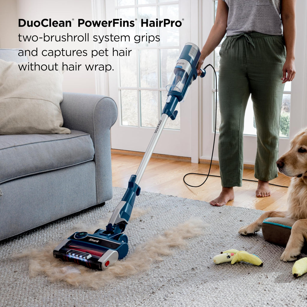 Shark Detect Ultralight Corded Stick Vacuum with Direction Detect and Self-Cleaning Brushroll, Powerful Hair Pickup, Ultra-Lightweight, Crevice & Upholstery Tool Included, Evergreen, HZ752