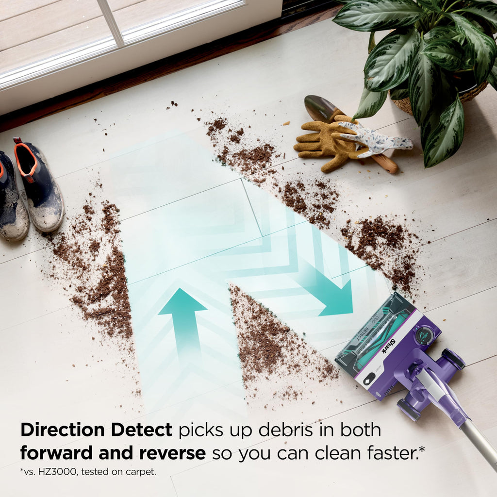 Shark Detect Ultralight Corded Stick Vacuum with Direction Detect and Self-Cleaning Brushroll, Powerful Hair Pickup, Ultra-Lightweight, Crevice & Upholstery Tool Included, Evergreen, HZ752